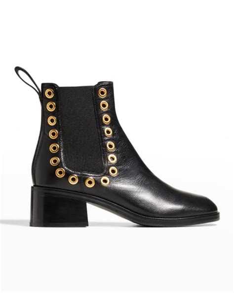 See by Chloe Lexy Leather Grommet Chelsea Booties